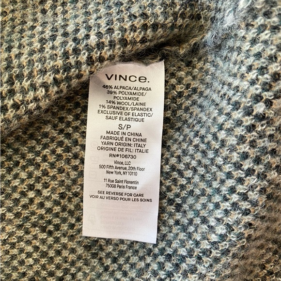 NWT Vince Dark Gray Floral Turtleneck Sweater Size Small Retail $425 - Picture 4 of 6